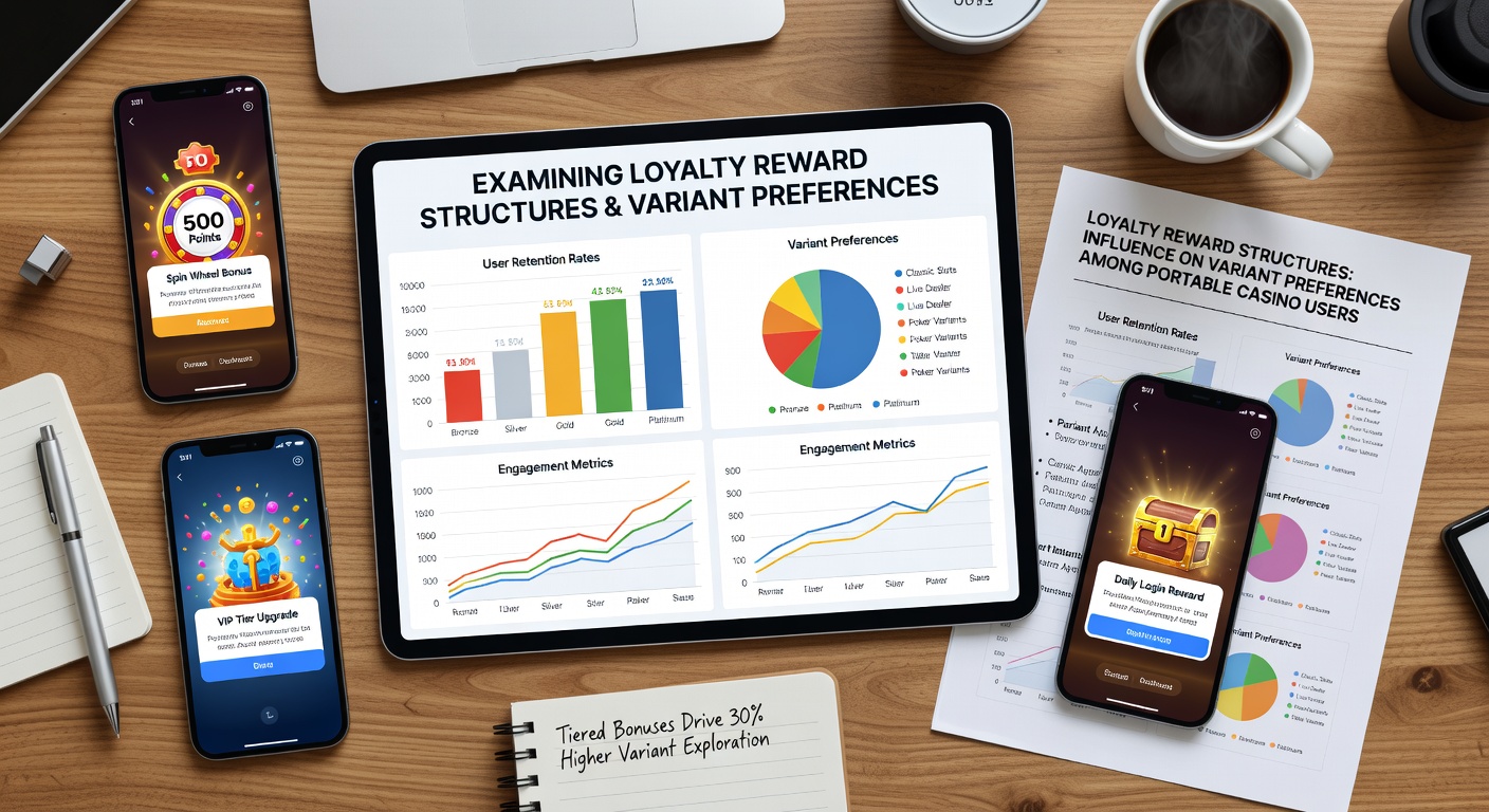 Mobile casino app screen displaying tiered loyalty rewards and game variant options