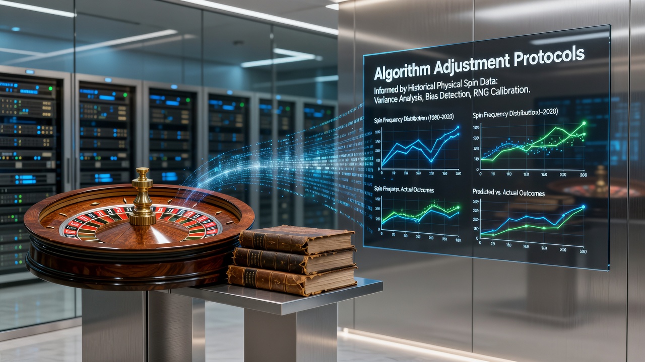 Digital casino interface displaying real-time algorithm adjustments based on historical roulette data analytics dashboard