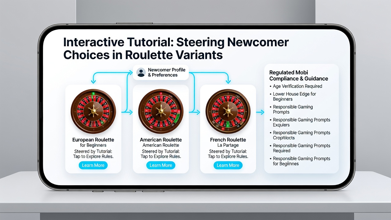 Mobile screen showing side-by-side roulette variant comparison during an interactive tutorial session