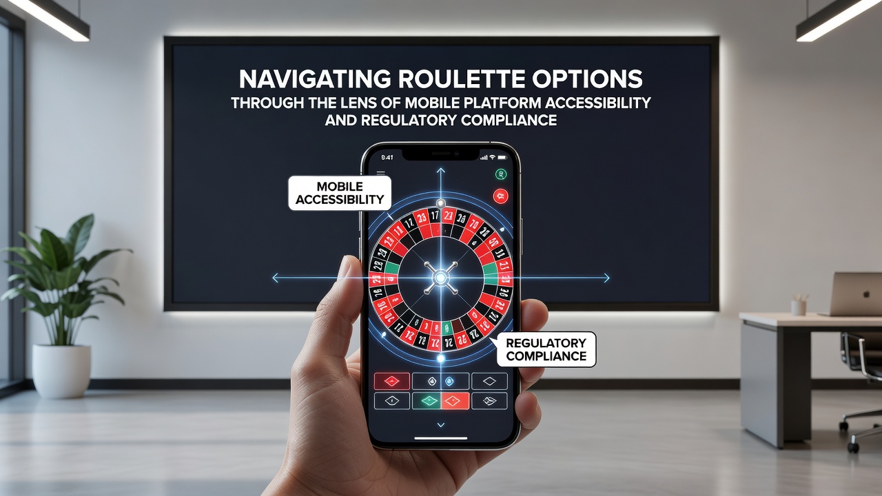 Regulatory compliance checklist overlay on a mobile roulette game screen