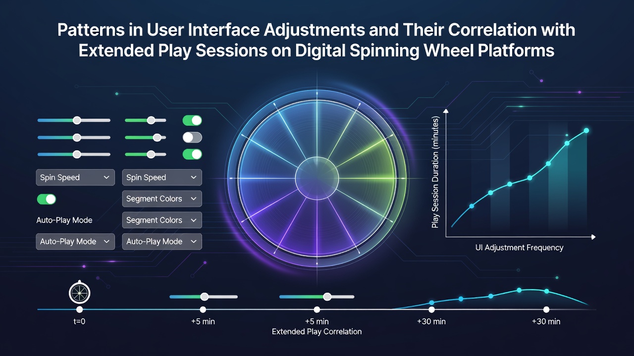 Digital spinning wheel interface showing customizable UI elements on a mobile gaming platform