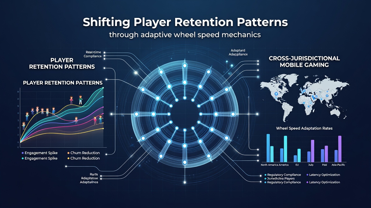 Analytics dashboard showing player retention metrics linked to wheel speed variations in regulated mobile roulette environments