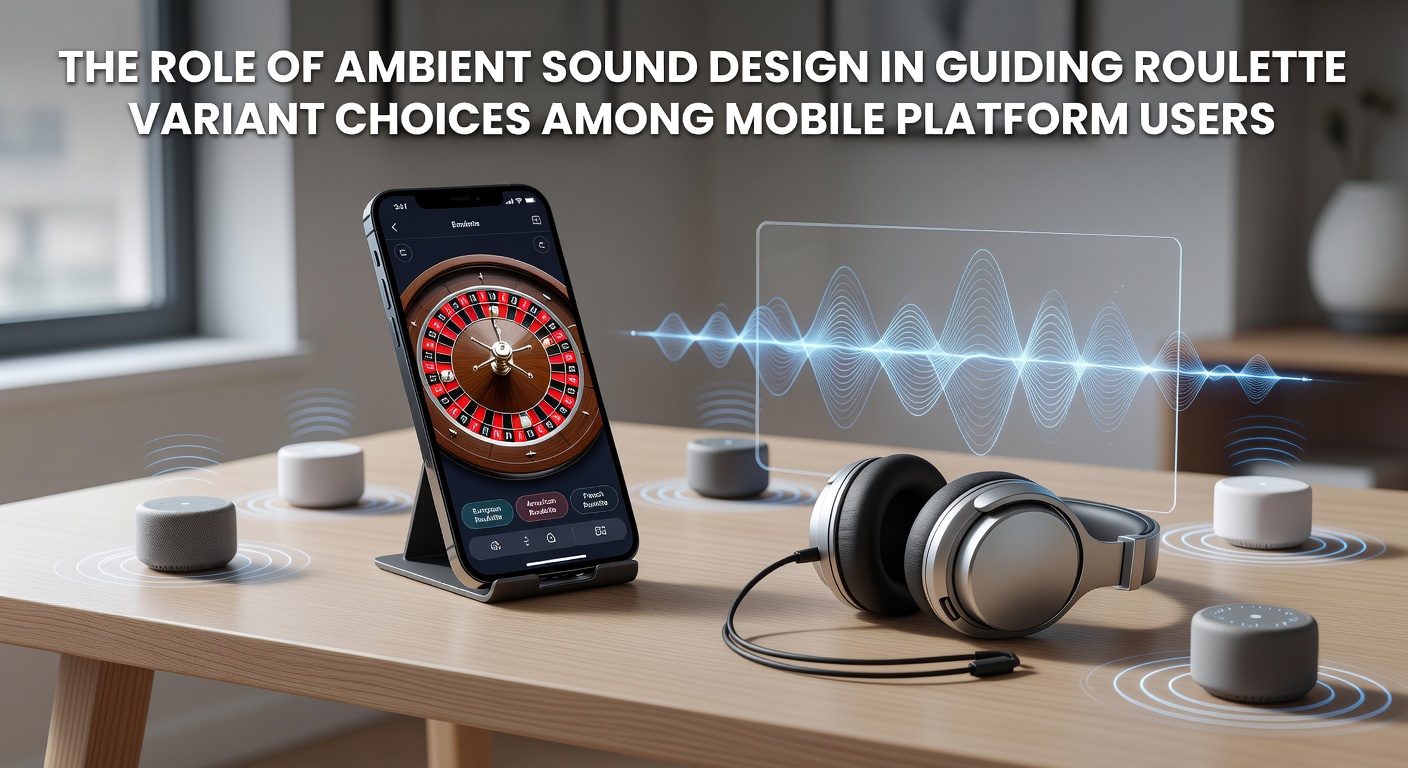 Mobile roulette app interface displaying ambient casino sound controls and variant selection options